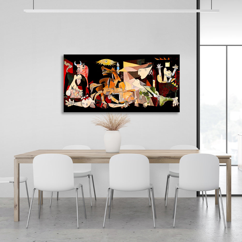 Reproduktion von Pablo Picasso Guernica in Farbe Reproduktion Leinwand Wand Kunstdruck