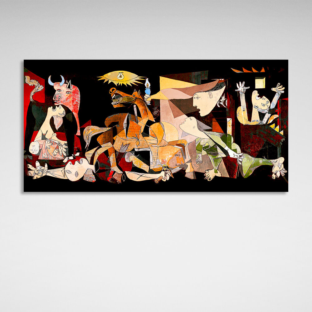 Reproduktion von Pablo Picasso Guernica in Farbe Reproduktion Leinwand Wand Kunstdruck