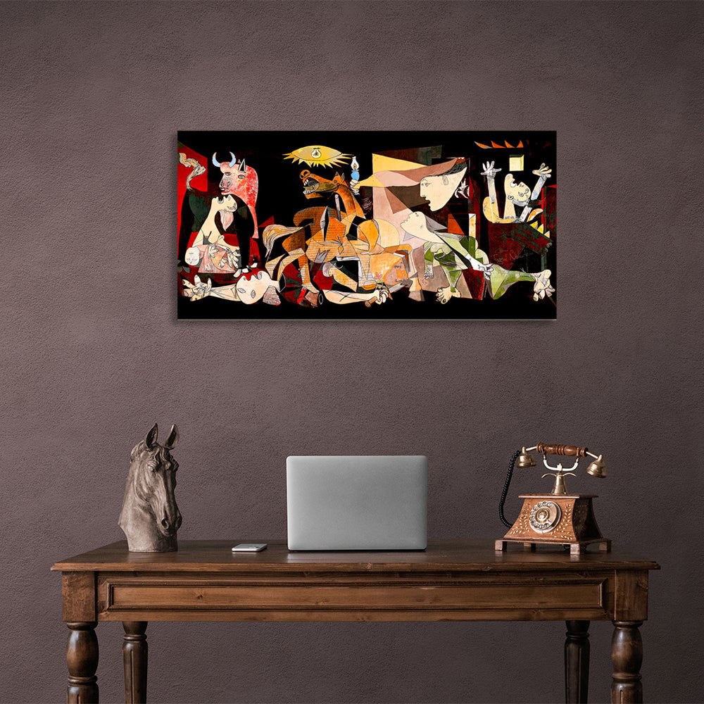 Reproduktion von Pablo Picasso Guernica in Farbe Reproduktion Leinwand Wand Kunstdruck