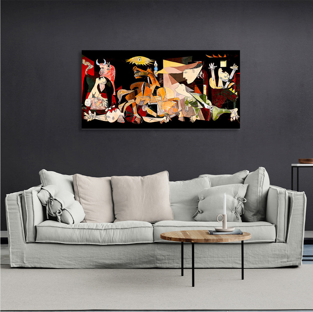 Reproduktion von Pablo Picasso Guernica in Farbe Reproduktion Leinwand Wand Kunstdruck