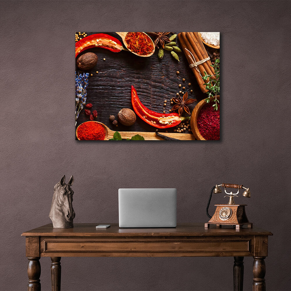 For the kitchen Pepper and cinnamon Canvas Wall Art Print