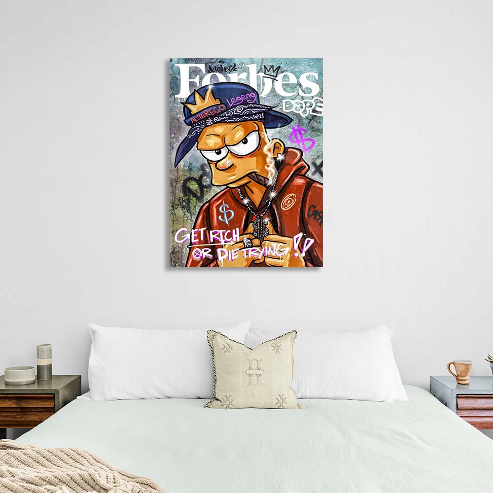 Bart Simpson on the cover of Forbes Canvas Wall Art Print