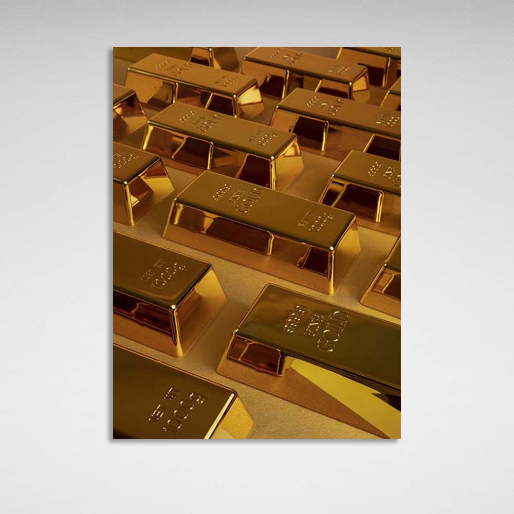 Gold bars Motivational Canvas Wall Art Print