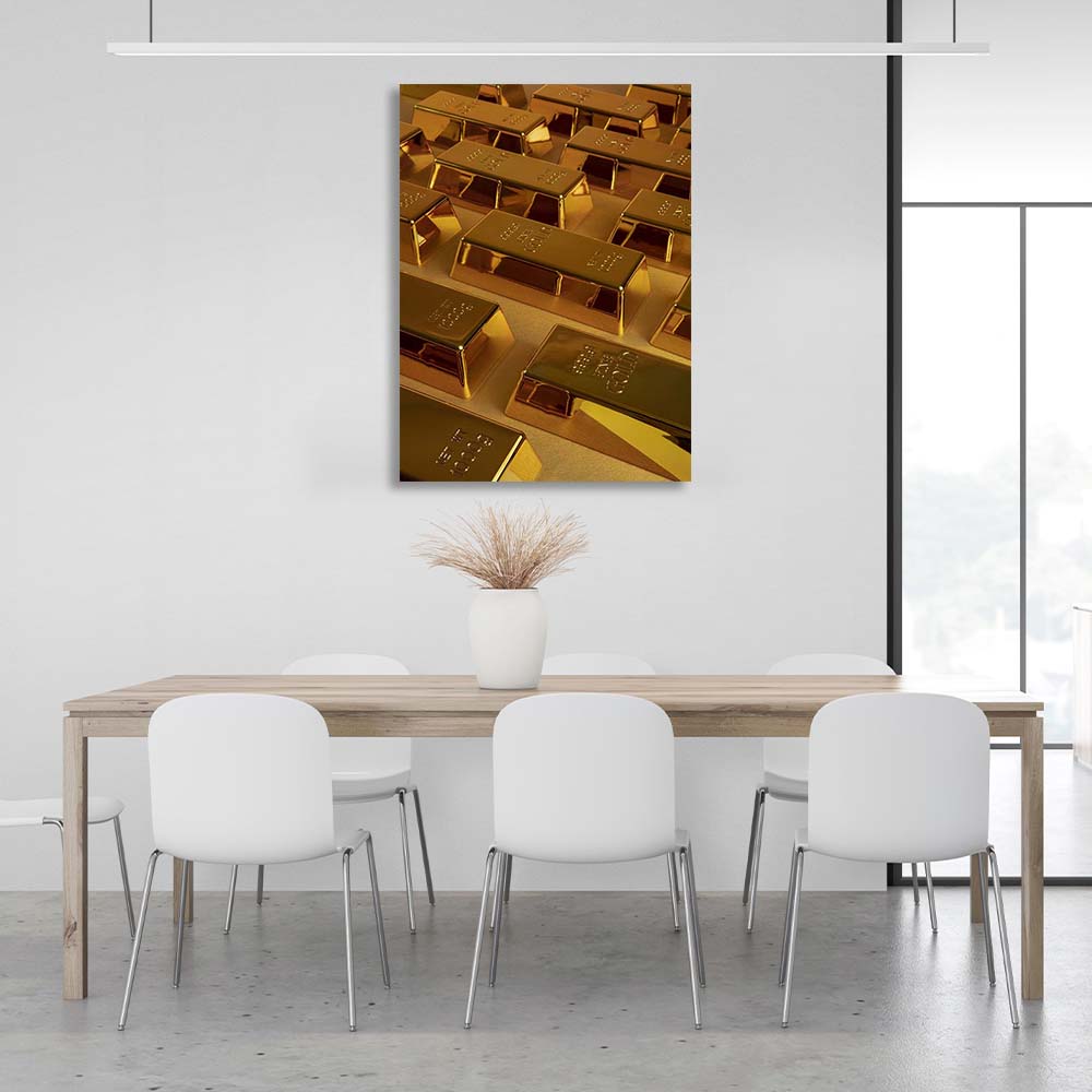 Gold bars Motivational Canvas Wall Art Print