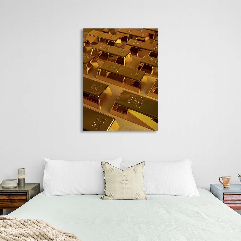 Goldbarren Motivierender Leinwand-Kunstdruck