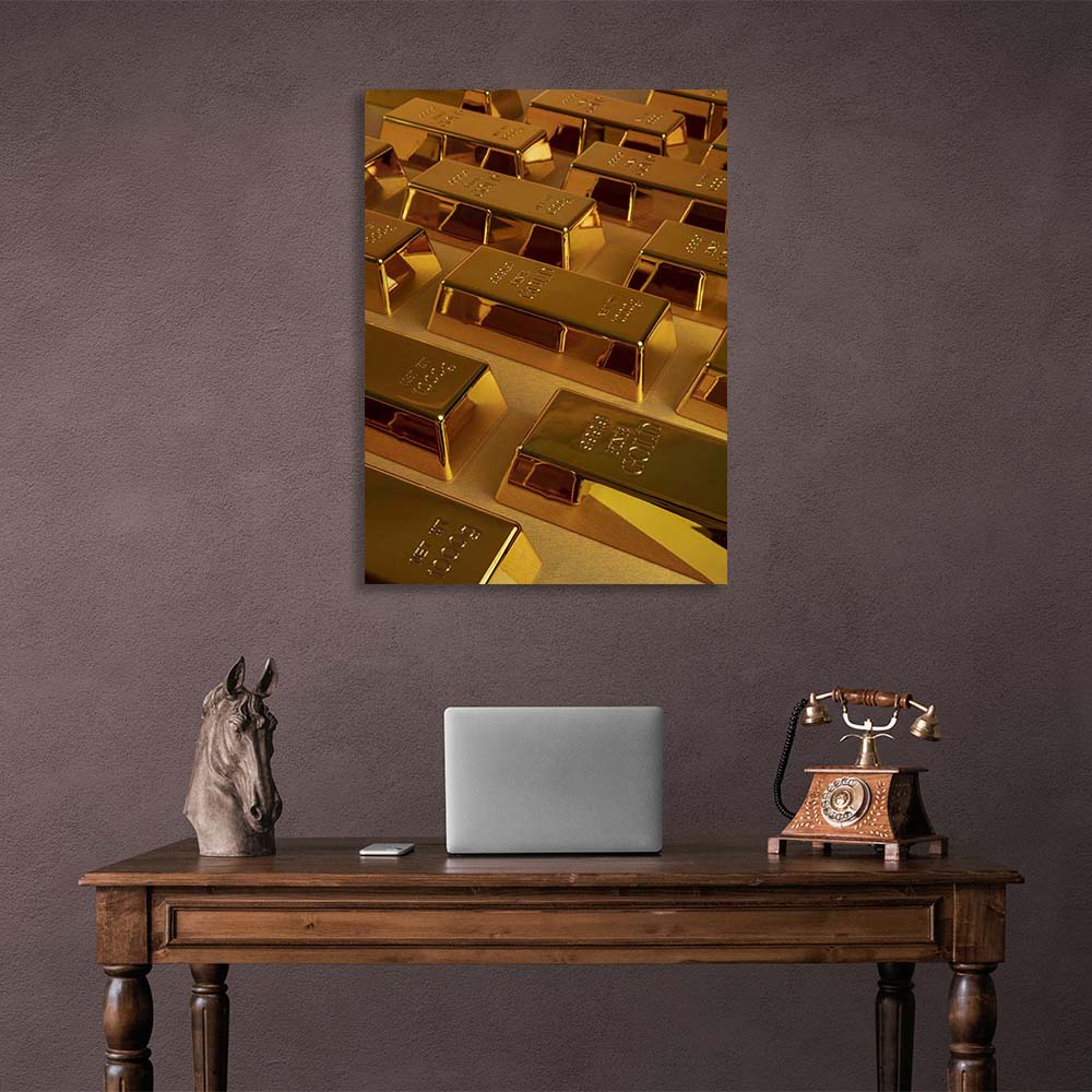 Goldbarren Motivierender Leinwand-Kunstdruck