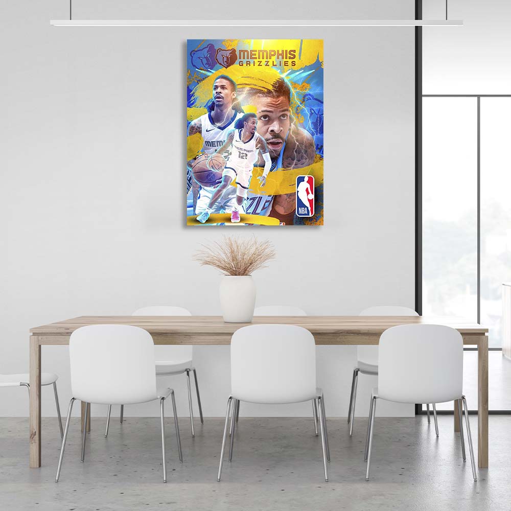 Memphis Grizzlies basketball player Ja Morant Canvas Wall Art Print