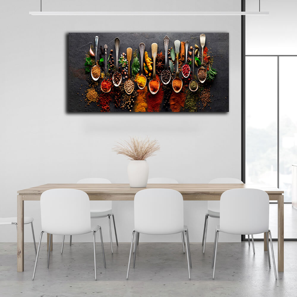 For the kitchen Spices and spices Canvas Wall Art Print