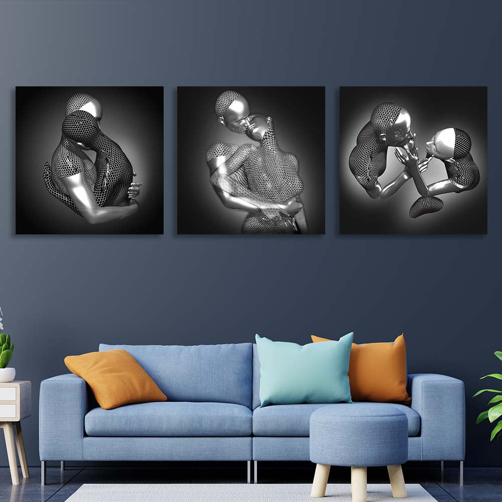 Silver Statues Multi Panel Canvas Wall Art Print