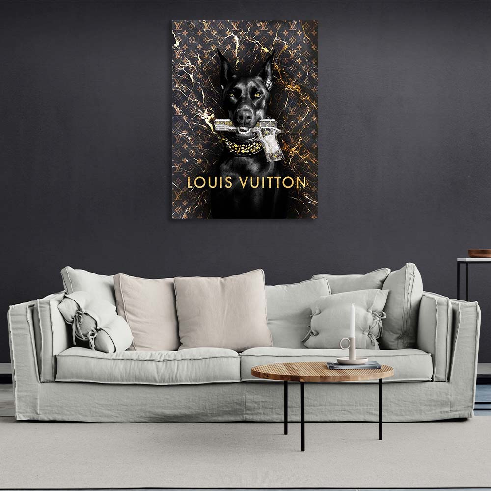 Doberman Louis Vuitton Canvas Wall Art Print