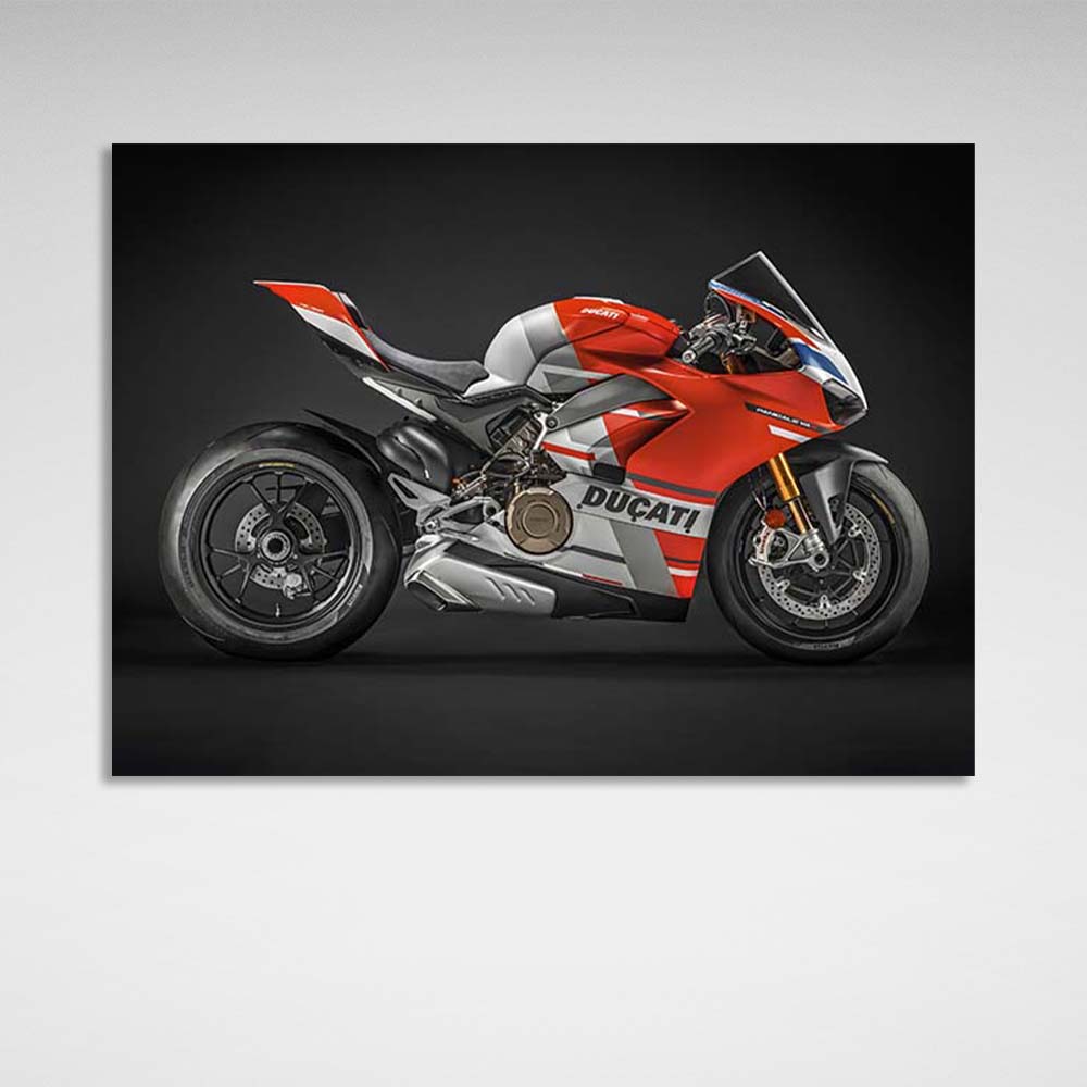 Kunstdruck auf Leinwand, Motiv: Motorrad Ducati Panigale V4