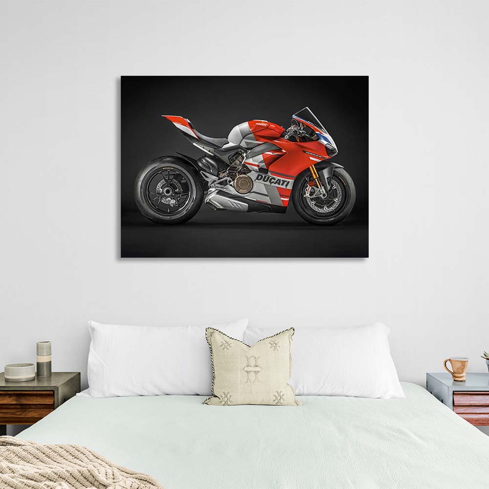 Kunstdruck auf Leinwand, Motiv: Motorrad Ducati Panigale V4