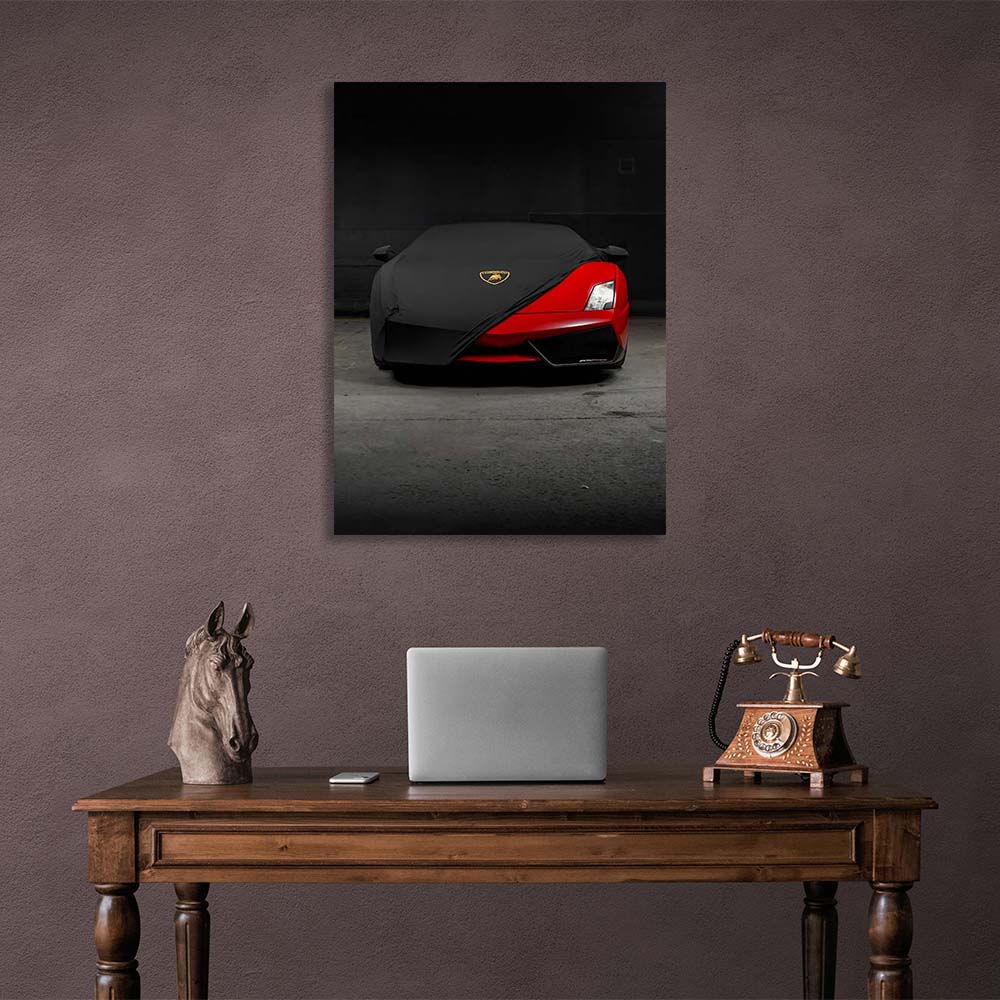 Roter Lamborghini-Kunstdruck auf Leinwand