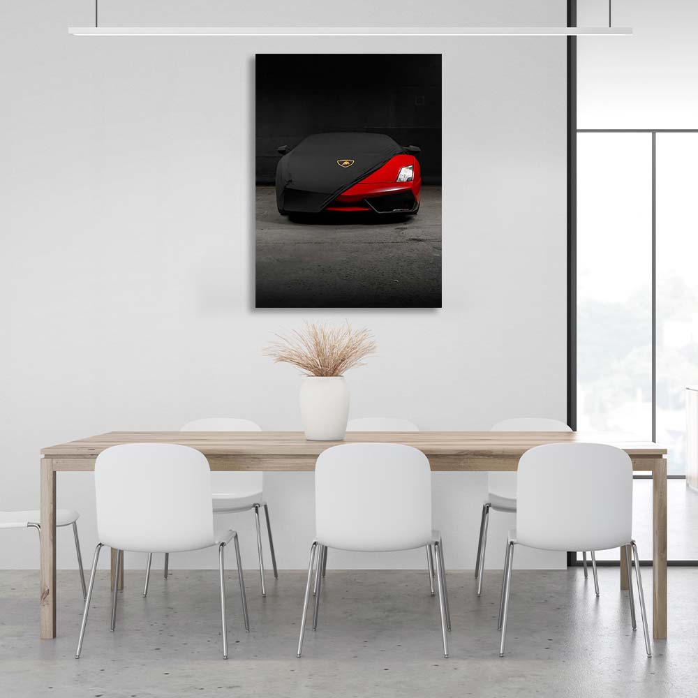 Roter Lamborghini-Kunstdruck auf Leinwand