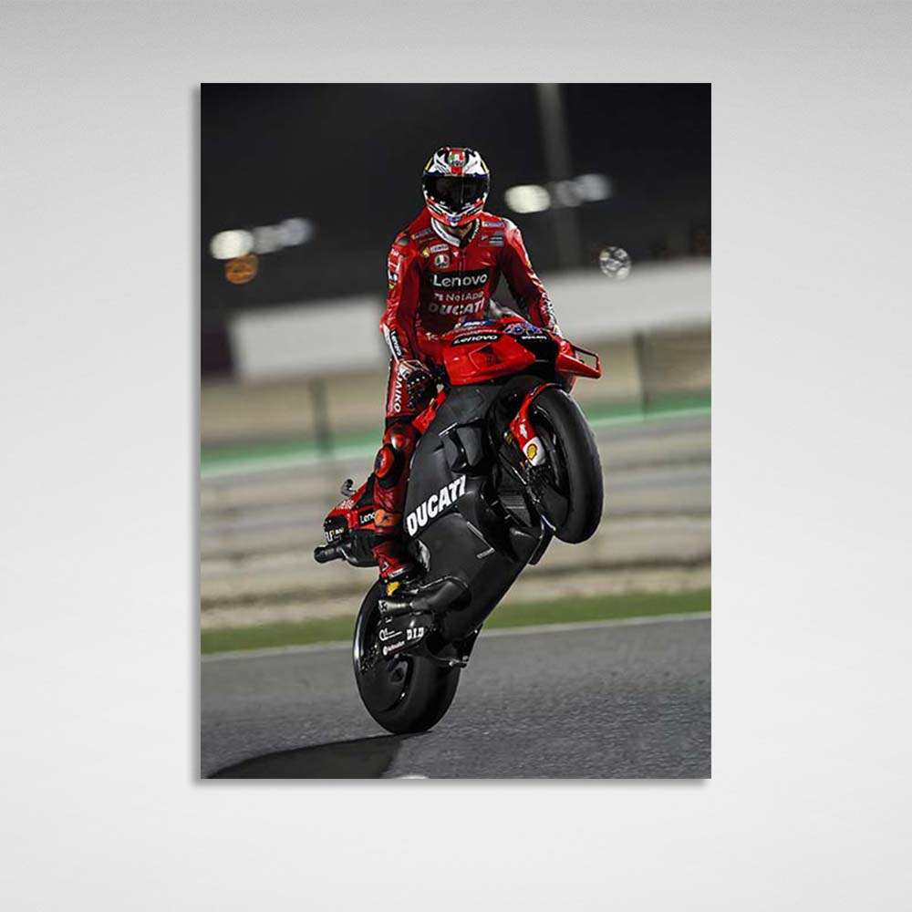 Motorcyclist Francesco Bagnaya Canvas Wall Art Print