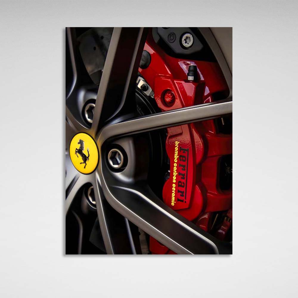 Ferrari wheel car Canvas Wall Art Print