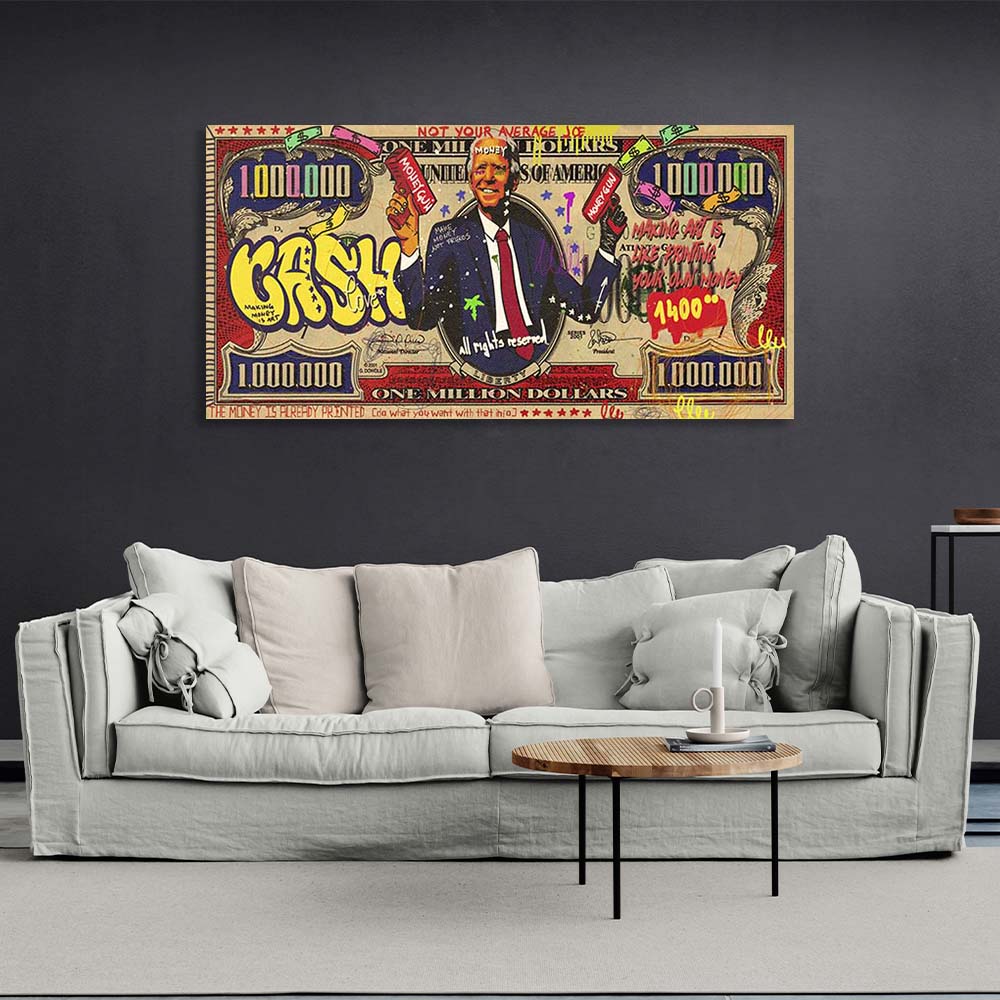 Joe Biden Millionen Dollar Inspirierender Leinwand-Kunstdruck