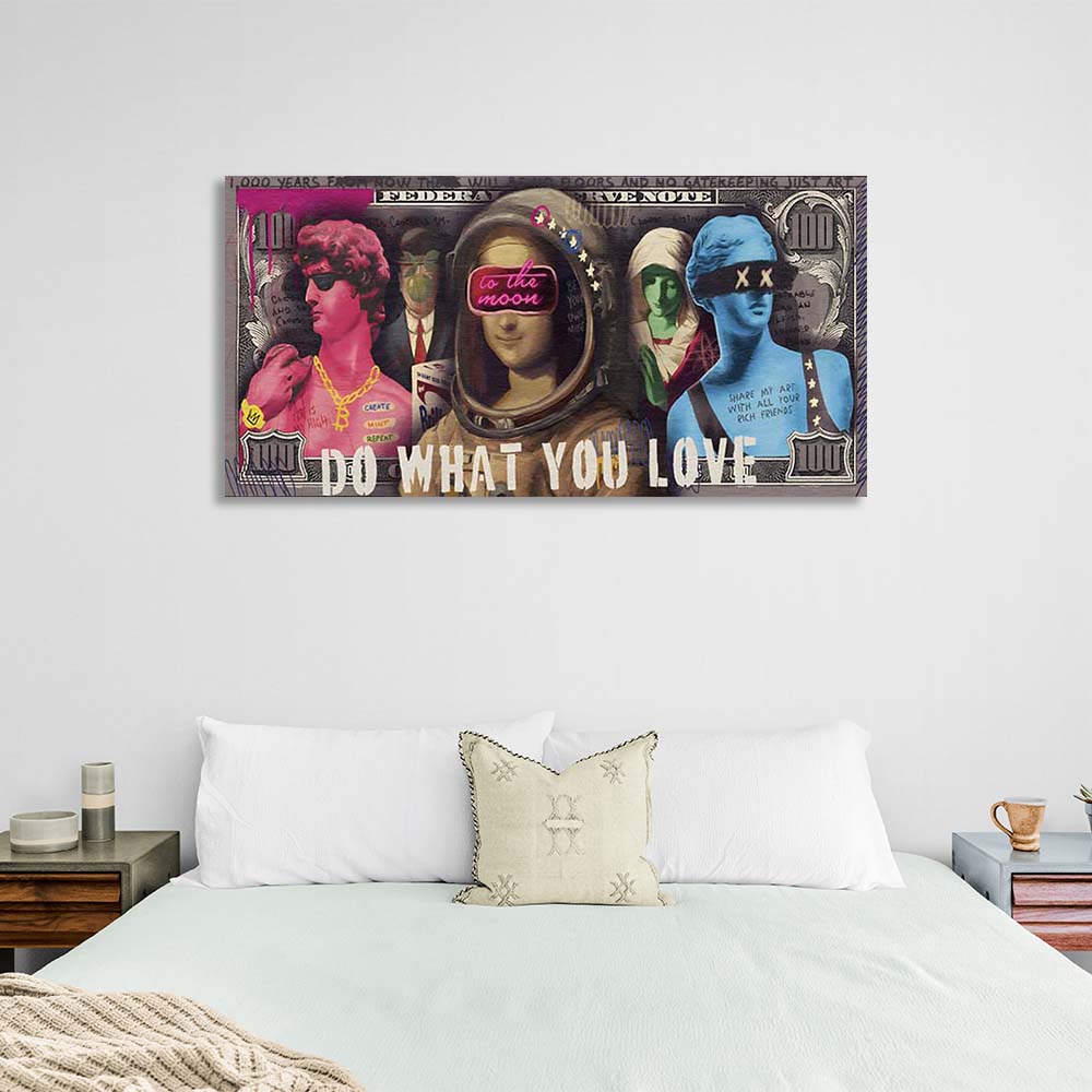 100 $ Pop-Art-Kunstdruck auf Leinwand