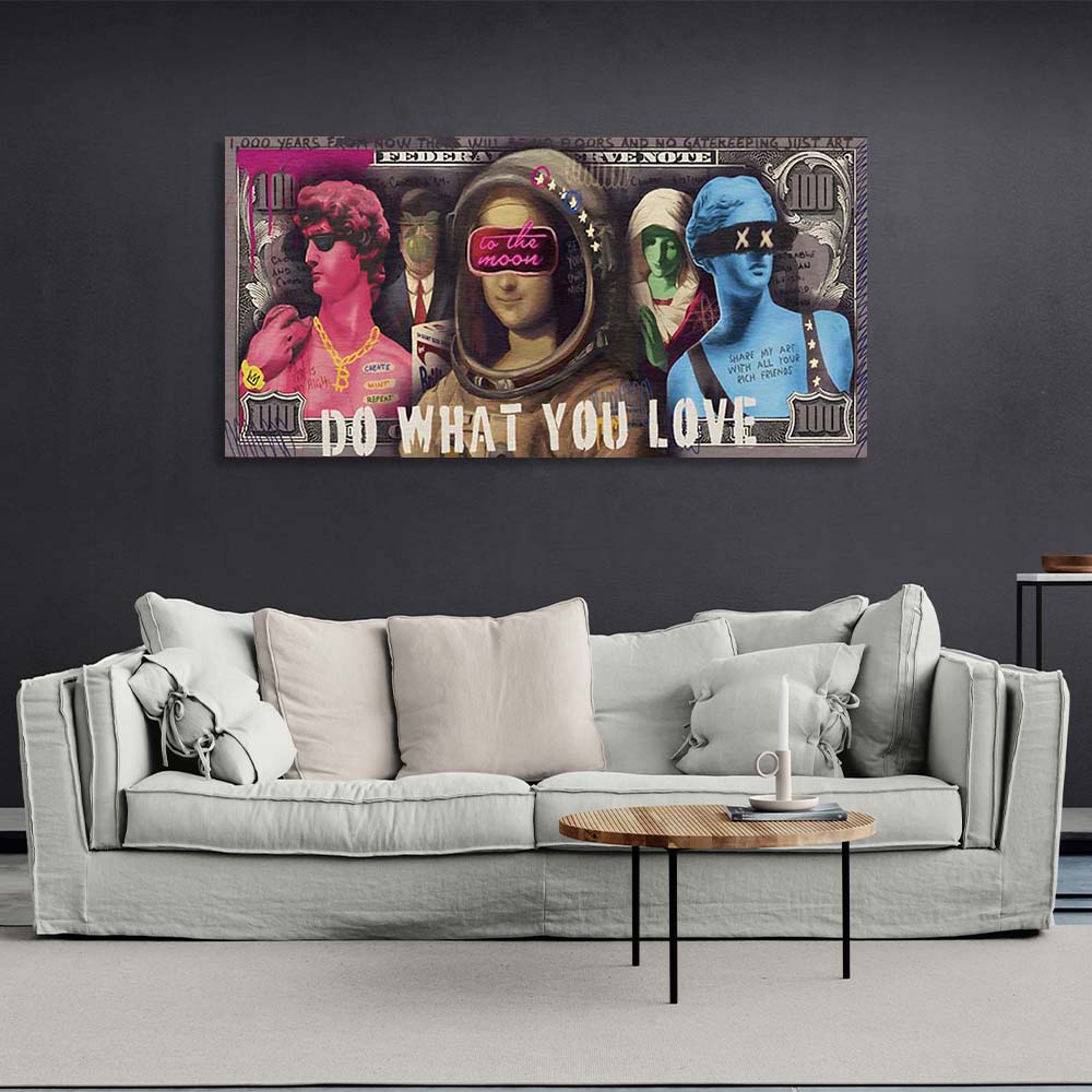 $100 Pop Art Canvas Wall Art Print