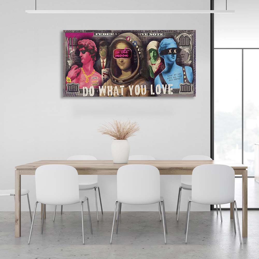 100 $ Pop-Art-Kunstdruck auf Leinwand