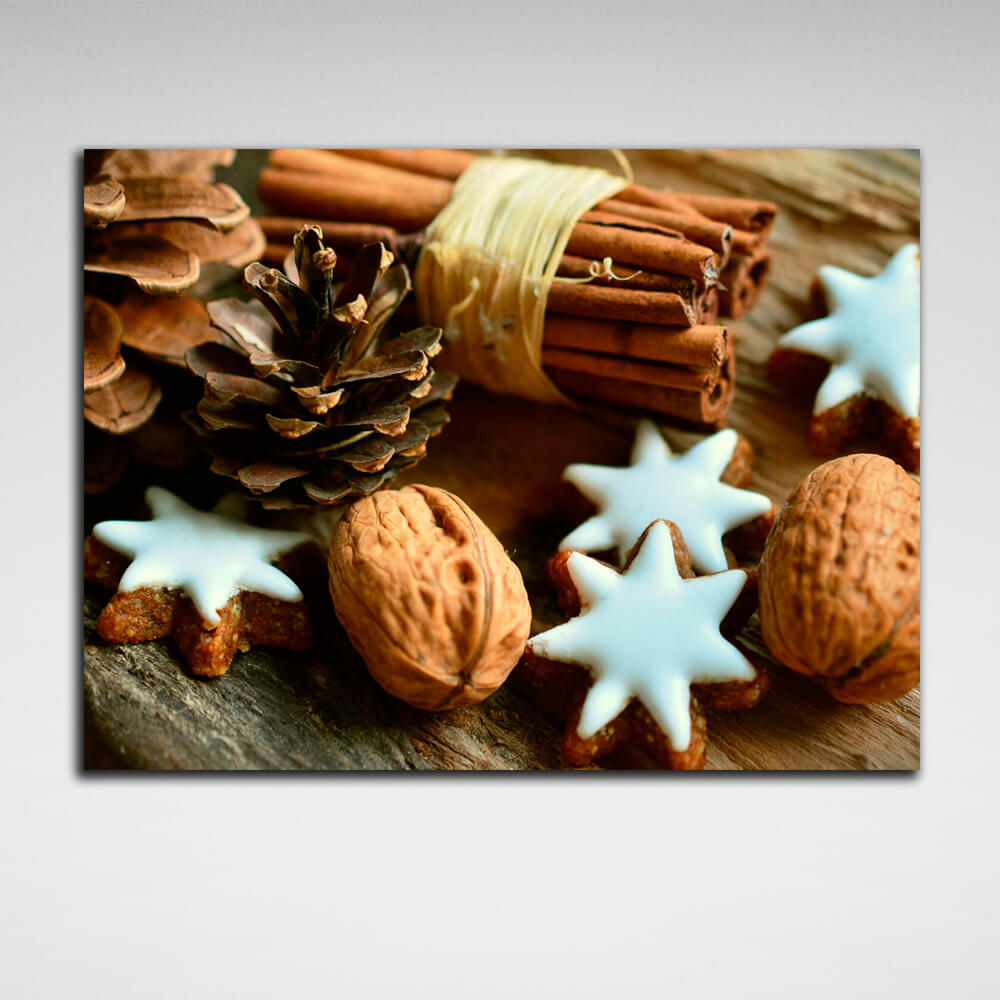 For the kitchen Cinnamon and nuts Canvas Wall Art Print