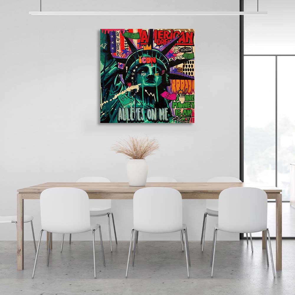 Statue of Liberty Pop Art Canvas Wall Art Print