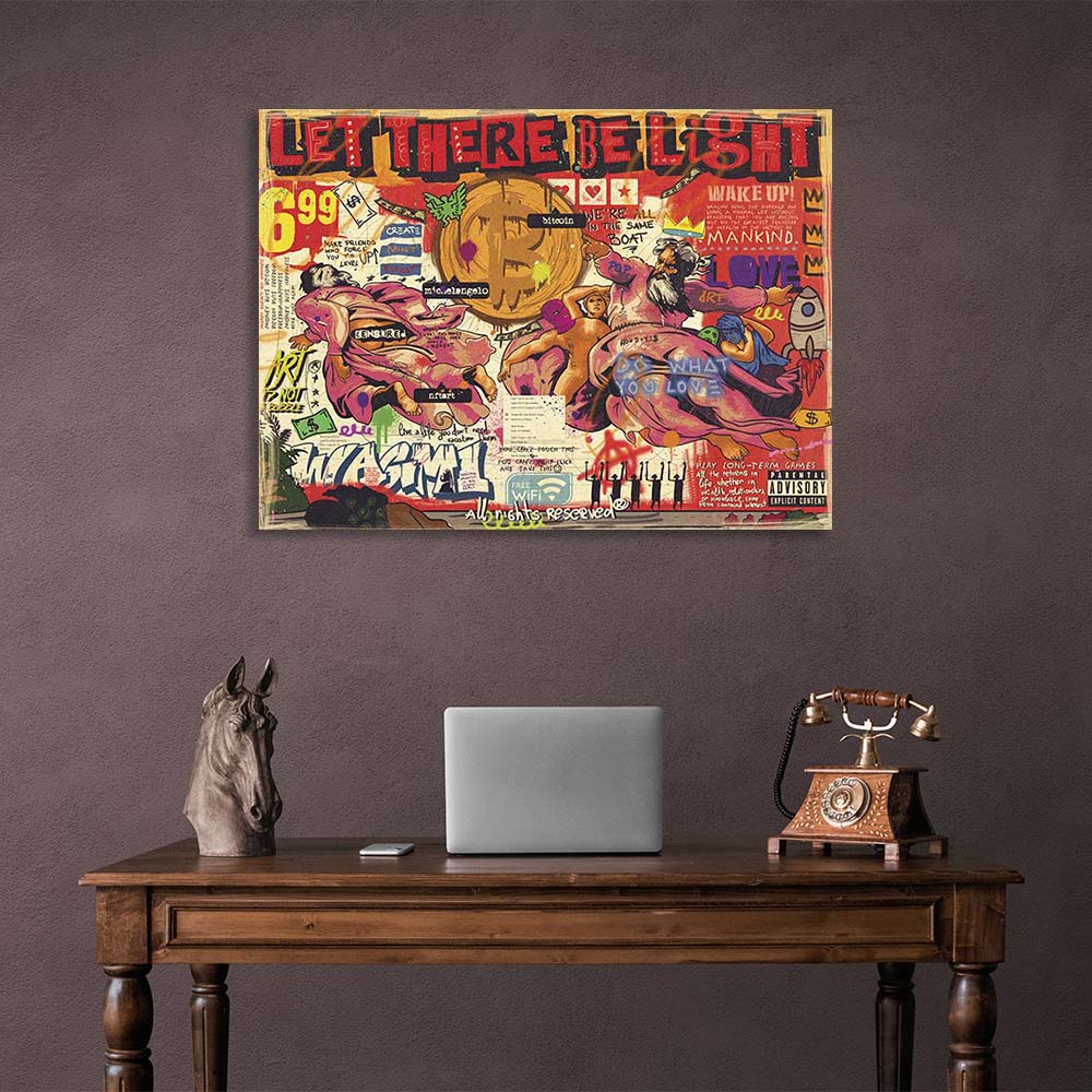 Leinwandbild „Erschaffung der Welt“, Pop-Art, Kunstdruck