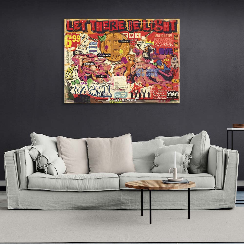 Leinwandbild „Erschaffung der Welt“, Pop-Art, Kunstdruck