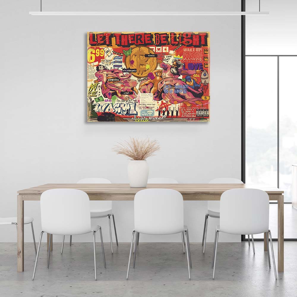 Leinwandbild „Erschaffung der Welt“, Pop-Art, Kunstdruck