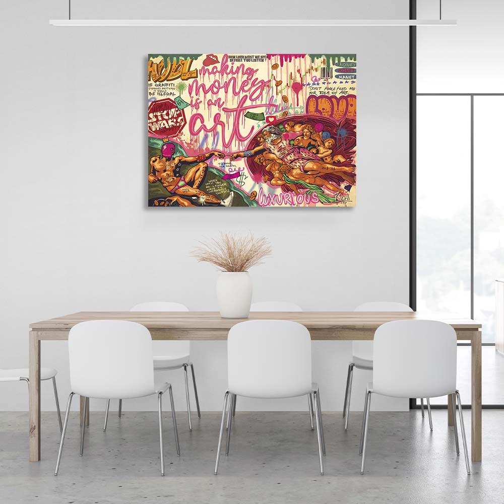 Pop Art Creation of Adam Canvas Wall Art Print