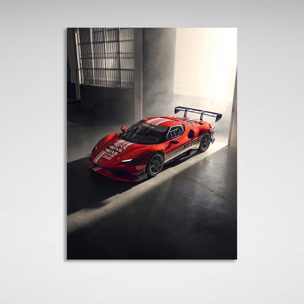 Ferrari 296 Challenge Kunstdruck auf Leinwand