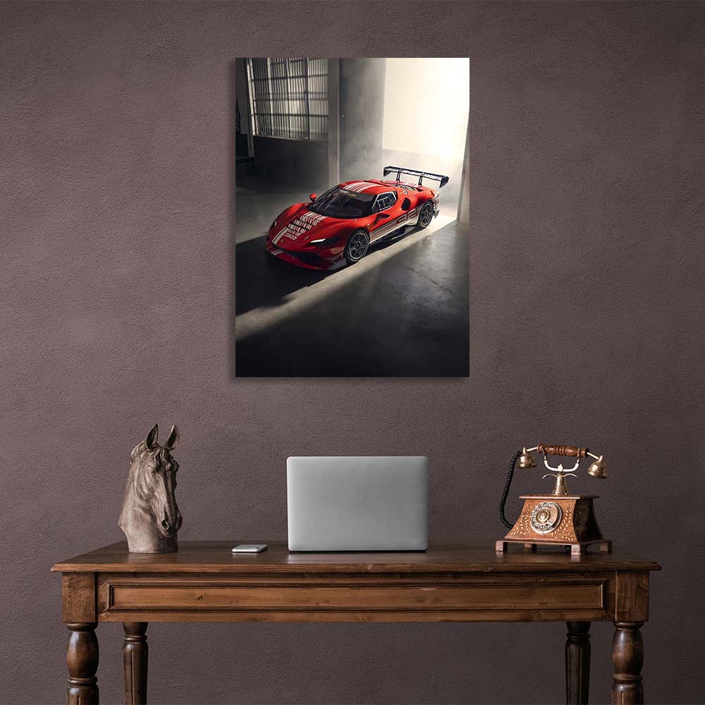 Ferrari 296 Challenge Kunstdruck auf Leinwand