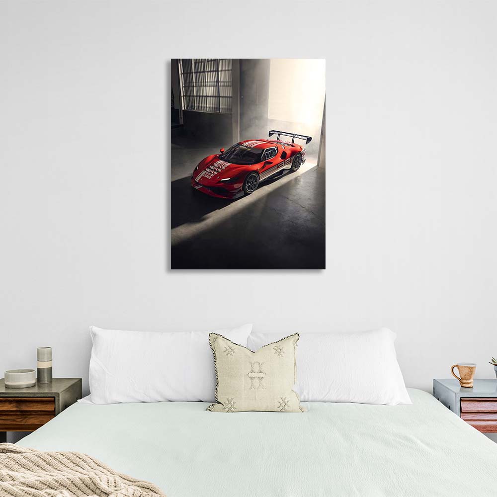 Ferrari 296 Challenge Kunstdruck auf Leinwand