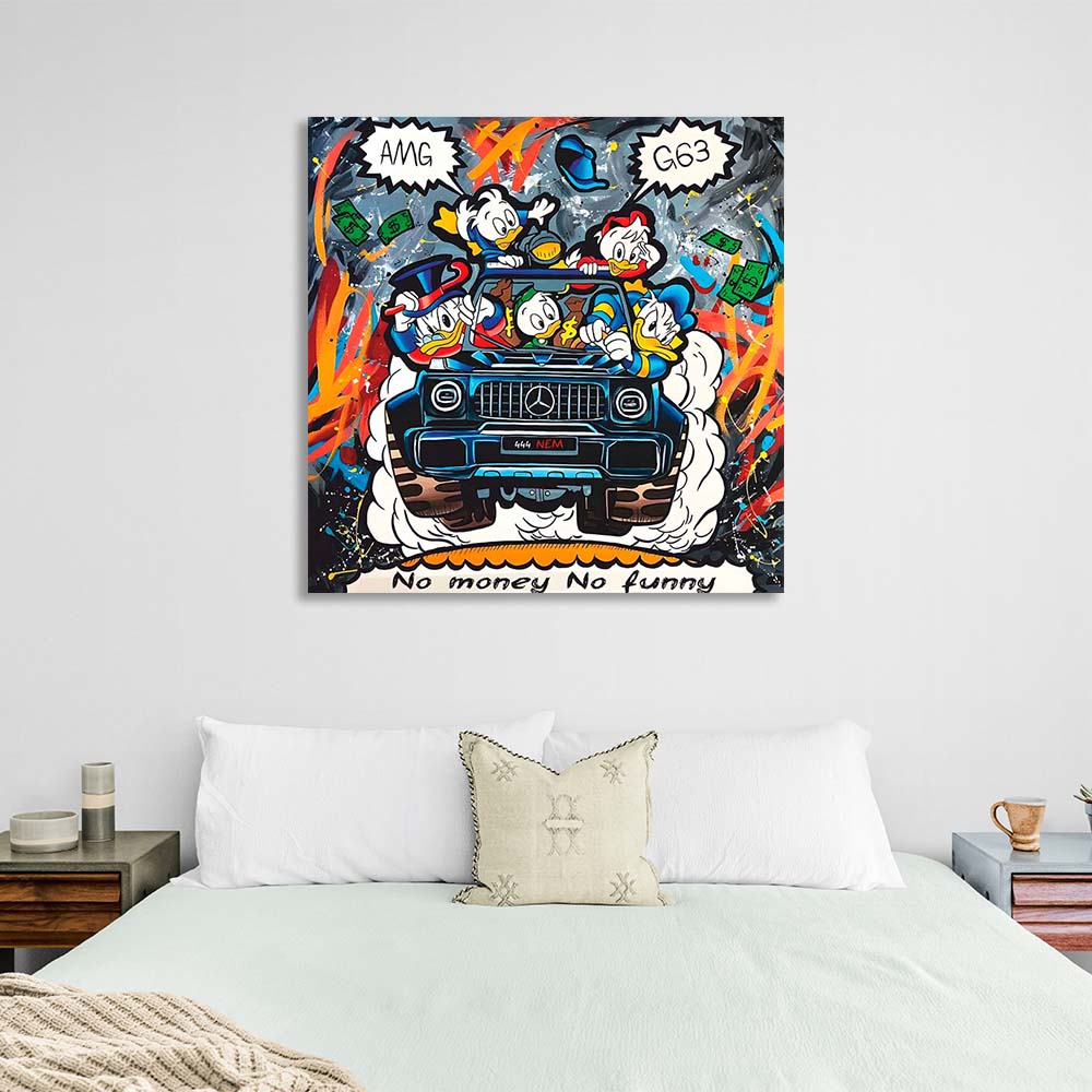 Scrooge on Mercedes Inspirational Canvas Wall Art Print