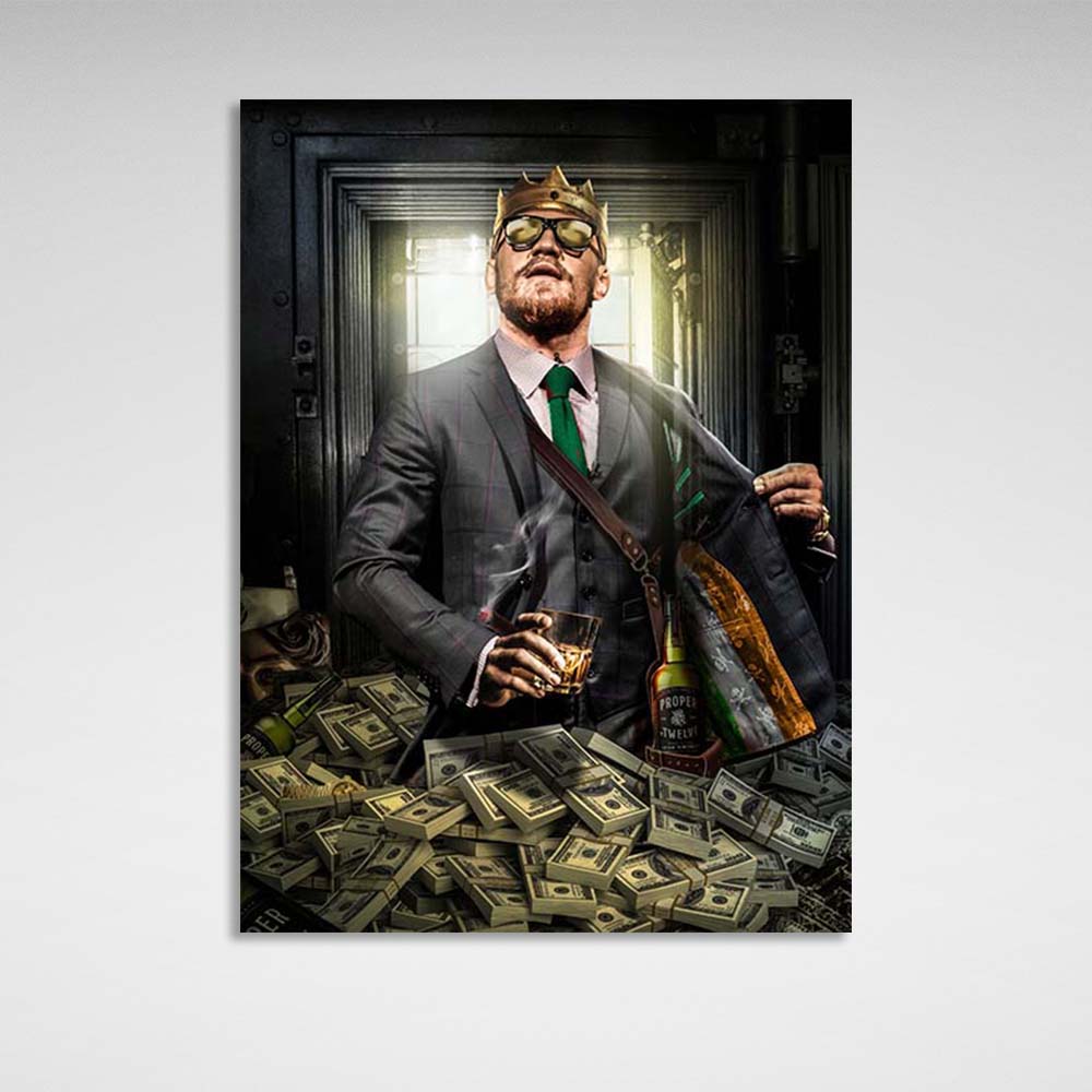 Conor McGregor in the crown Inspirational Canvas Wall Art Print