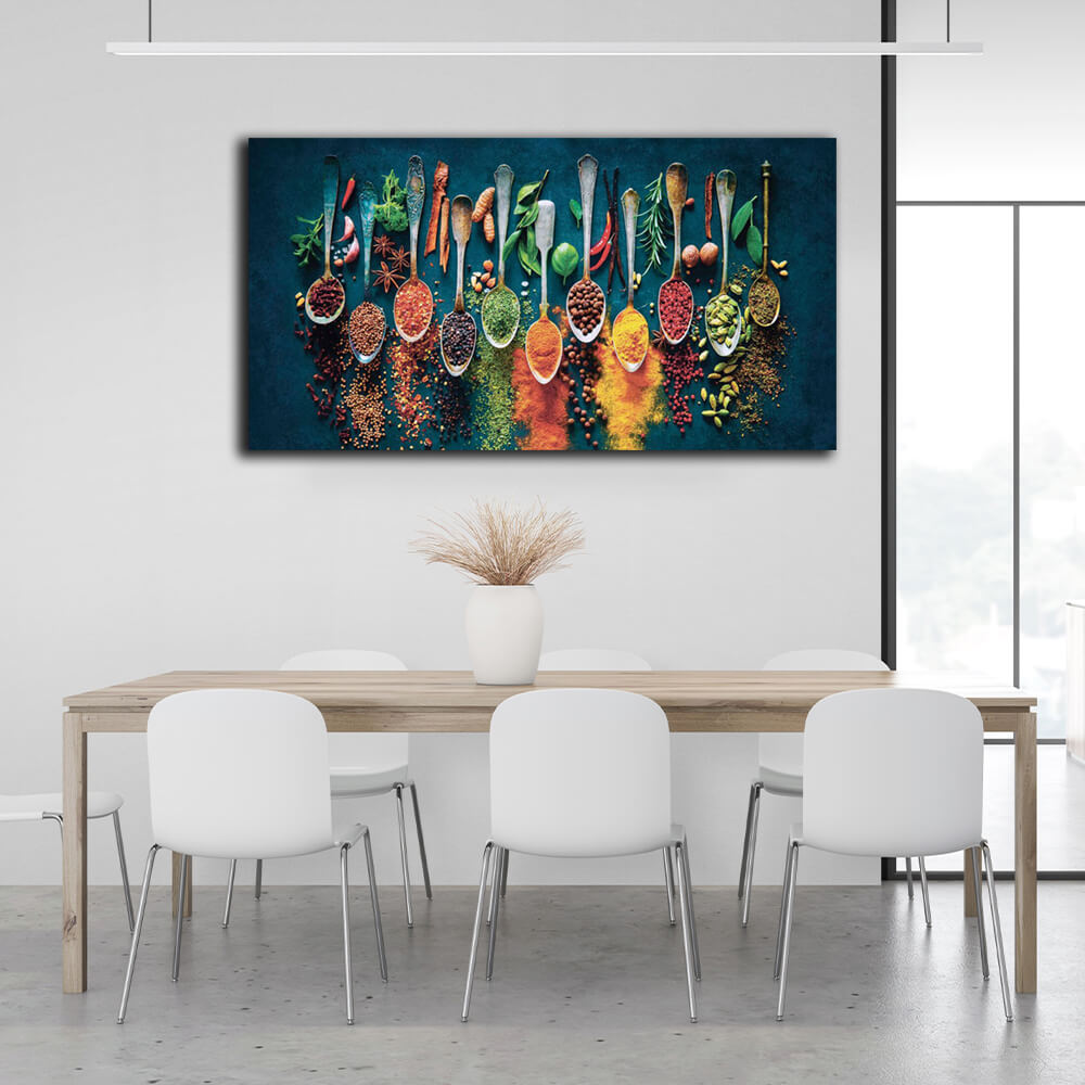 Für die Küche Spice Harmony in Löffeln Leinwand Wand Kunstdruck