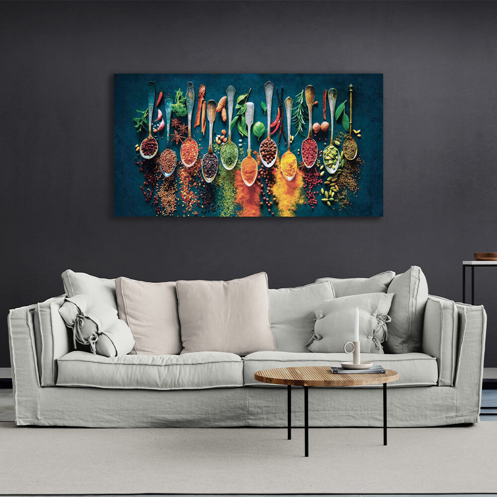 Für die Küche Spice Harmony in Löffeln Leinwand Wand Kunstdruck