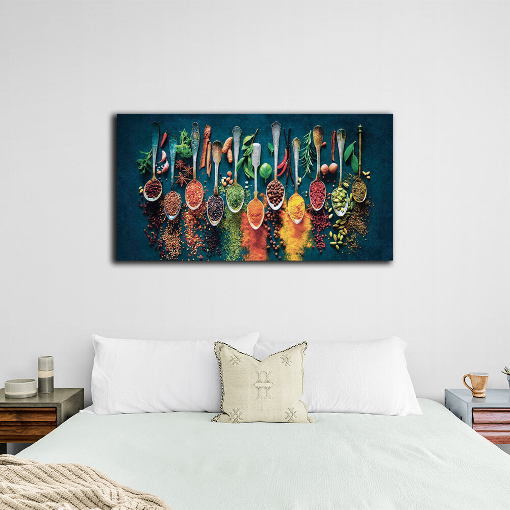 Für die Küche Spice Harmony in Löffeln Leinwand Wand Kunstdruck