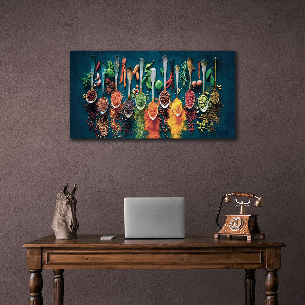 Für die Küche Spice Harmony in Löffeln Leinwand Wand Kunstdruck