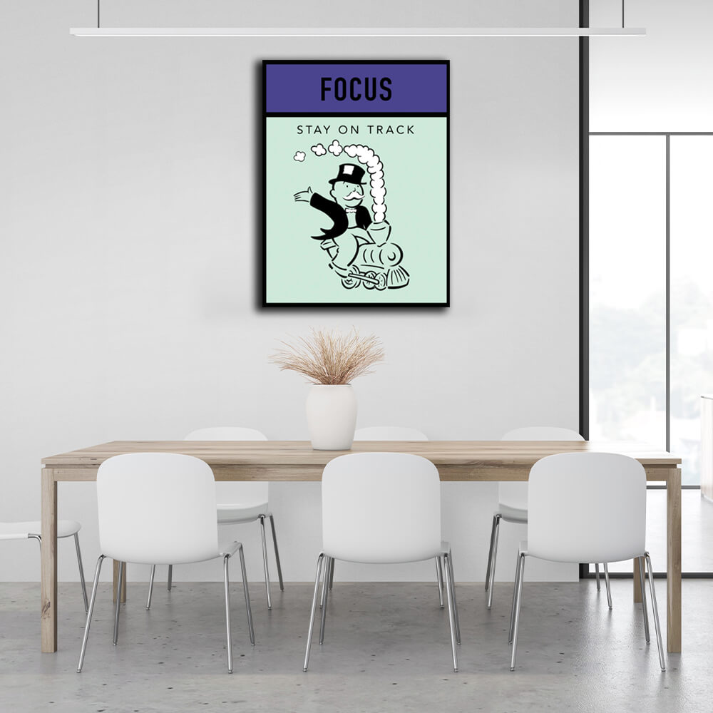 Monopoly Stay on track Canvas Wall Art Print