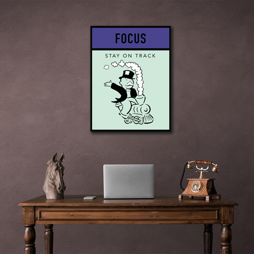 Monopoly Stay on track Canvas Wall Art Print