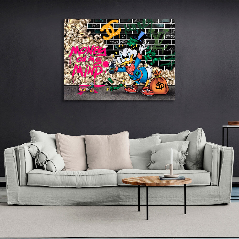 Scrooge Geld Geist inspirierende Leinwand Wand Kunstdruck