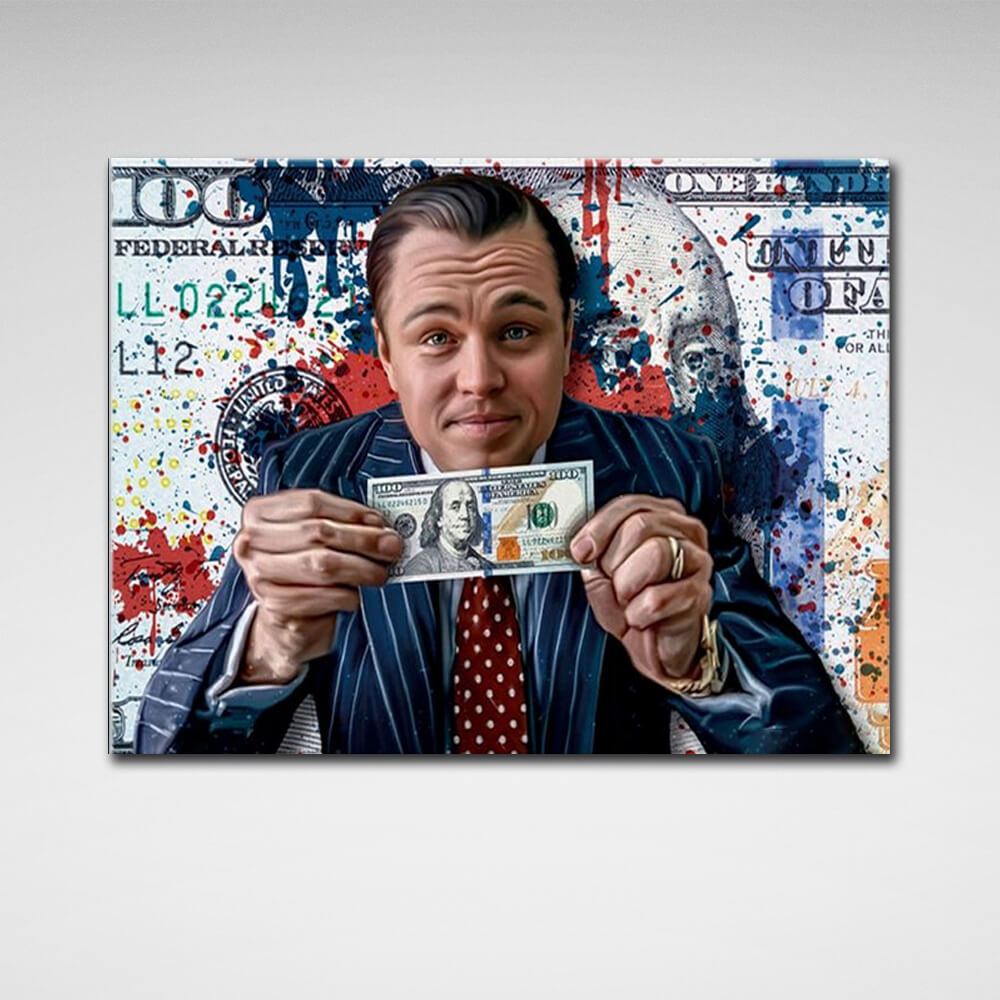 Inspirierender Kunstdruck auf Leinwand „The Wolf of Wall Street“