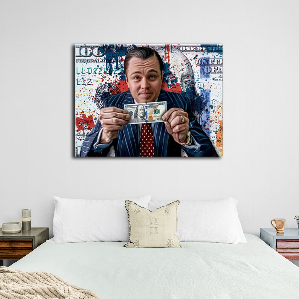 Inspirierender Kunstdruck auf Leinwand „The Wolf of Wall Street“