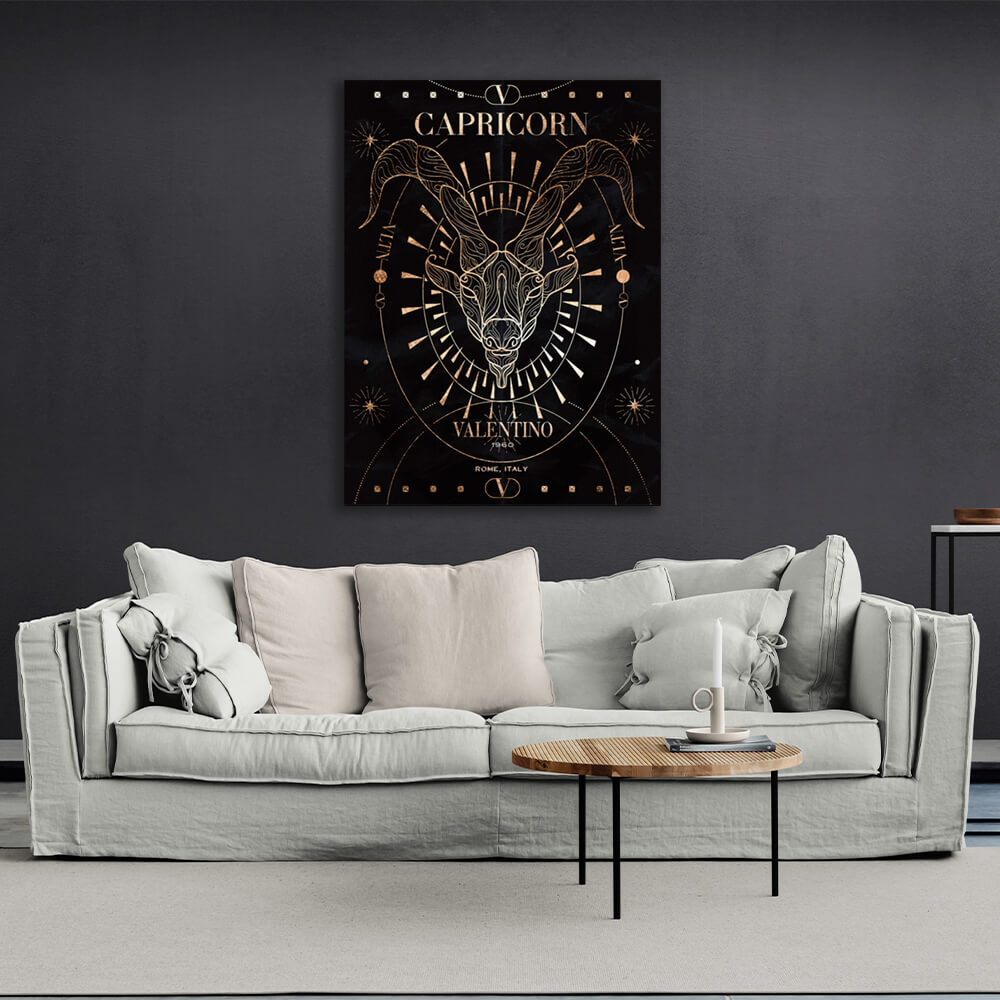 With the zodiac sign Capricorn Canvas Wall Art Print