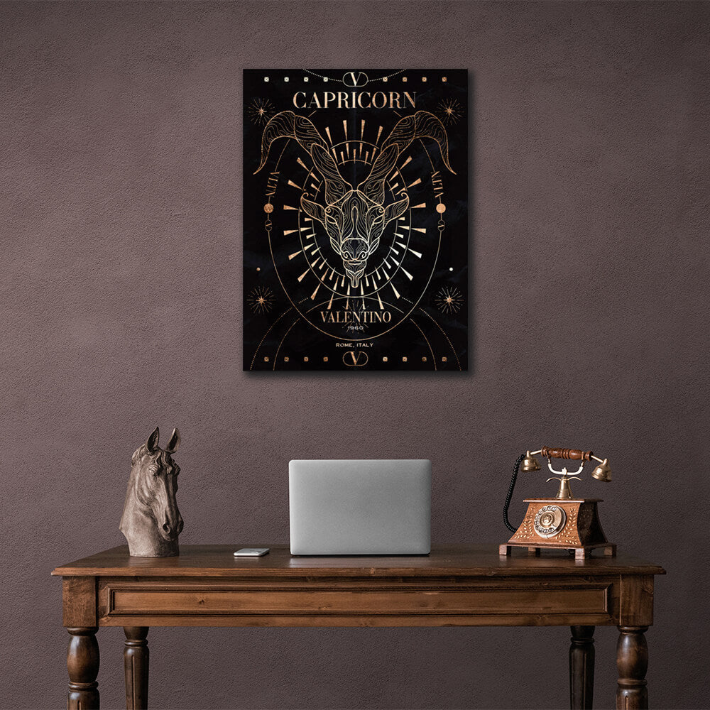 With the zodiac sign Capricorn Canvas Wall Art Print