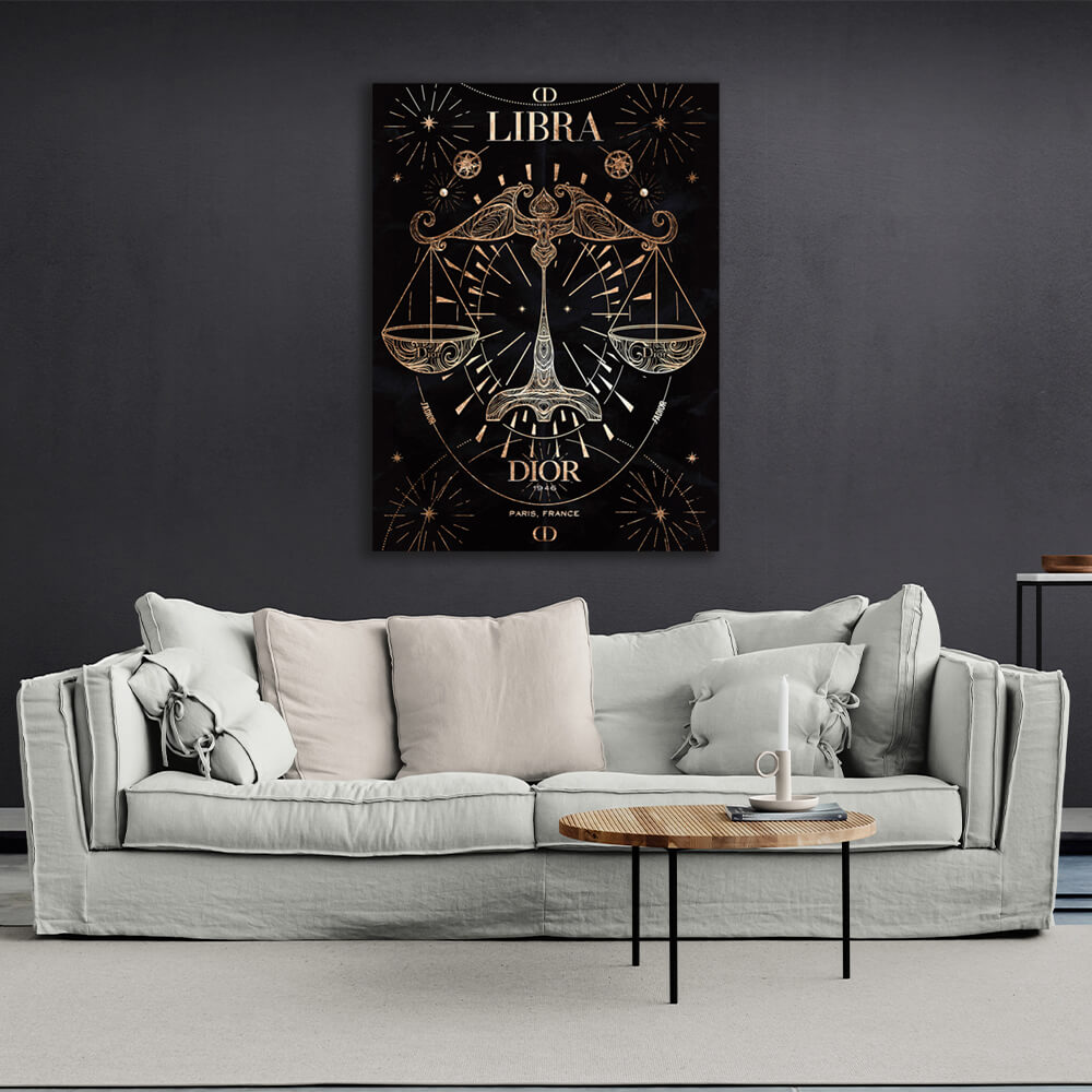 With the zodiac sign Libra Canvas Wall Art Print