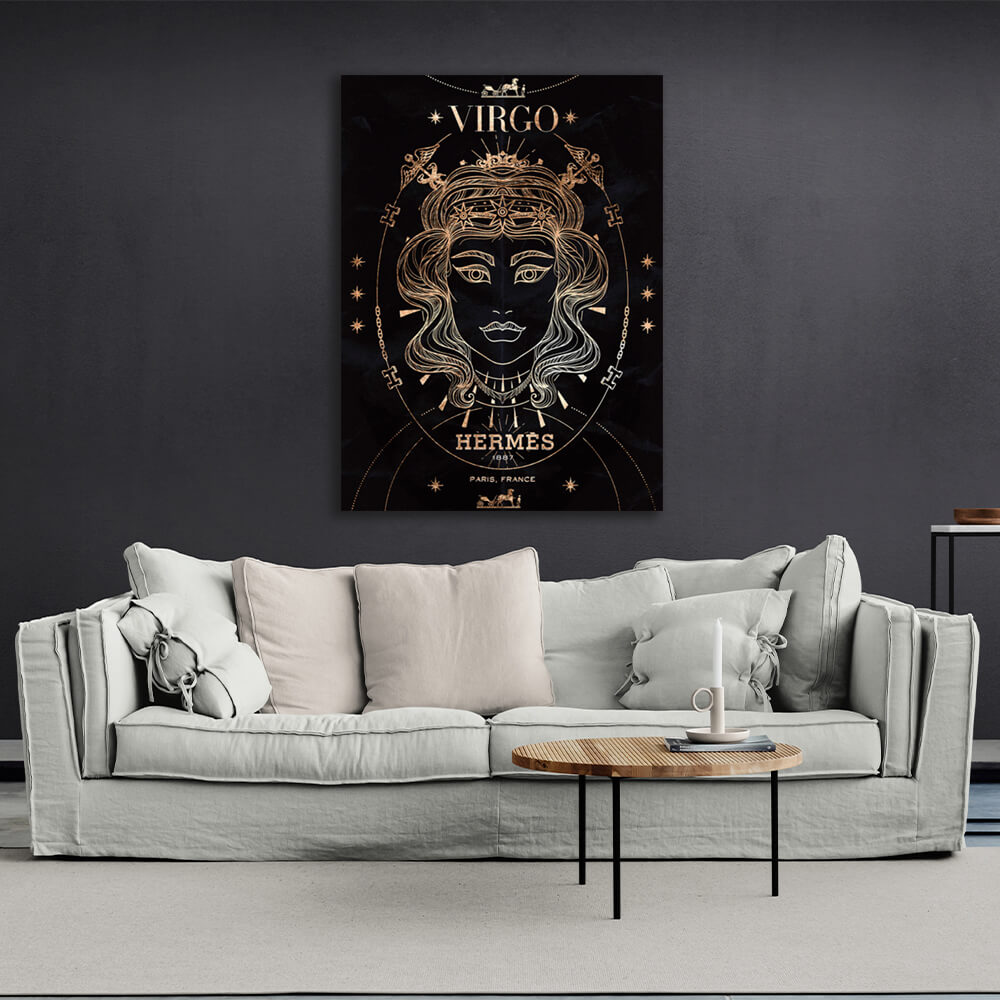 With the zodiac sign Virgo Canvas Wall Art Print