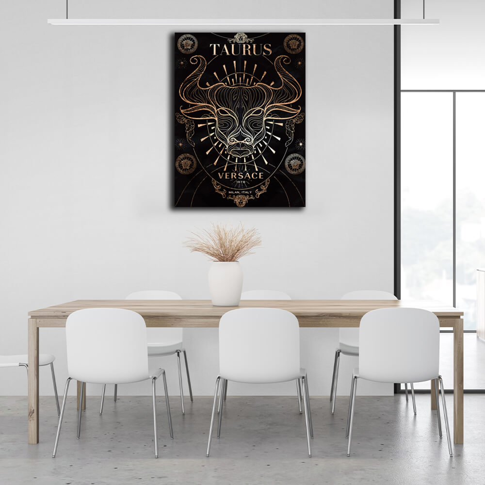 With the zodiac sign Taurus Canvas Wall Art Print