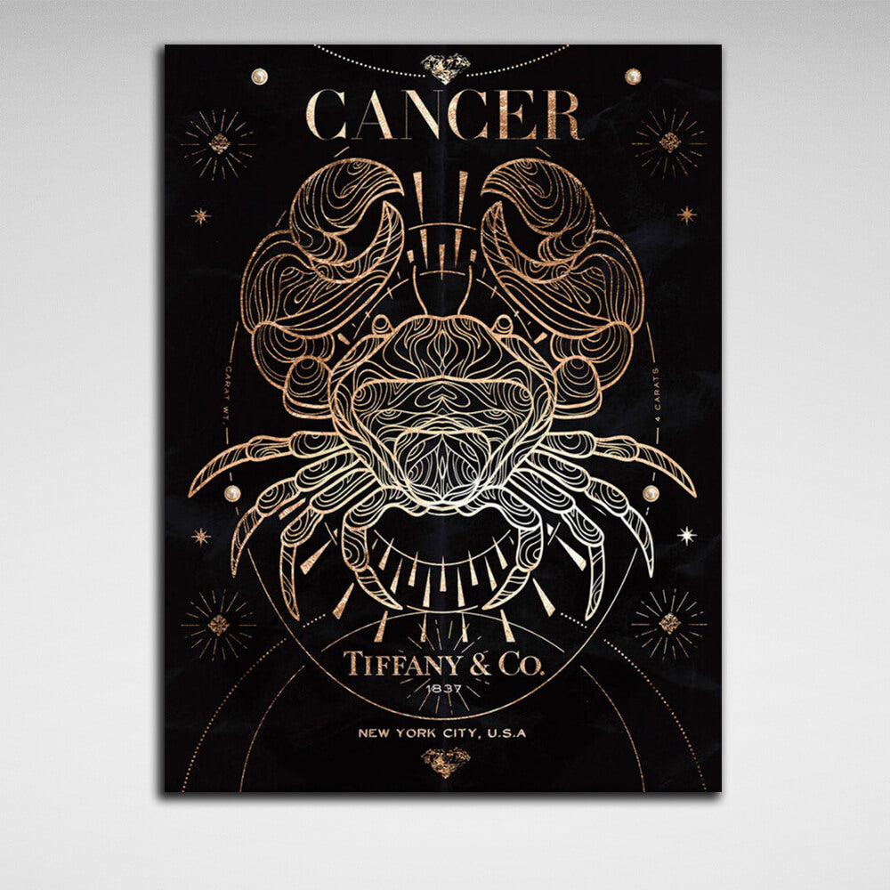 With the zodiac sign Cancer Canvas Wall Art Print